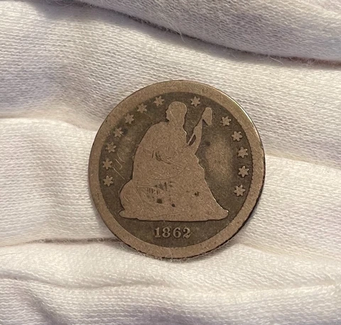 1862-P Seated Liberty Silver Quarter - Philadelphia Mintage - Civil War Era G/VG Cover