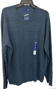 APT. 9 Sweater Men’s XXL Teal Merino Wool Blend Modern Luxe Crewneck Ultra Soft - Picture 1 of 9