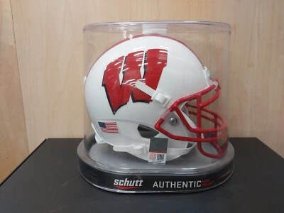NEW! Schutt WISCONSIN BADGERS White Mini Helmet: New Dealer Old Stock  - Image 1 of 4