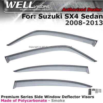 WELLvisors for Suzuki SX4 2008-2013 Sedan Rain Guard Window Visor Deflectors - Image 1 of 4
