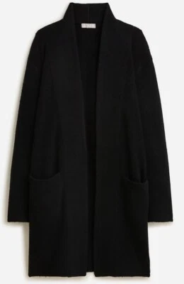 J CREW Long BLACK Soft Wool Blend OVERSIZED Cocoon Relaxed Cardigan Sweater XL - Image 1 of 4