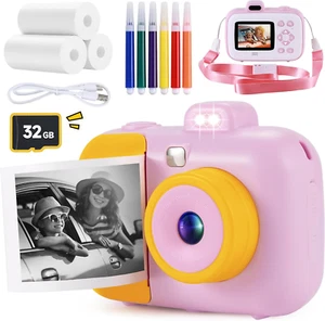 Kids Camera Instant Print 12MP 1080P Digital Cameras Gift Toys for Girls Boys - Picture 1 of 12