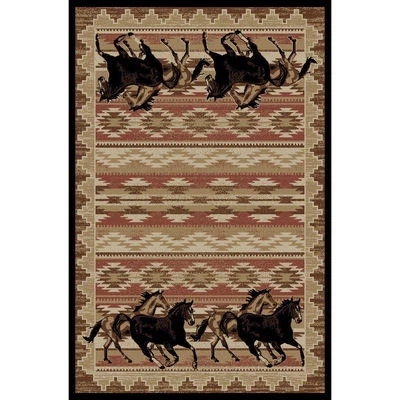 Alfombra Southwestern Lodge Cabin Horse Horses **ENVÍO GRATUITO** Foto 1 de 2