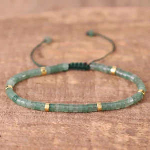Natural Green Aventurine Stone Dainty Bracelet Green Crystal Bracelet Minimalist - Picture 1 of 2