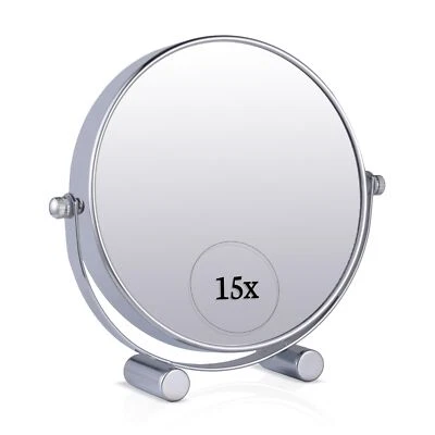 MIRRORVANA Small 15X Magnifying Tabletop Mirror for Makeup - Double Sided 15x... - Image 1 of 4