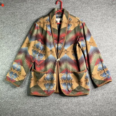 Vtg Jones New York Sport Aztec Southwestern Cowgirl Jacket Coat Blazer Medium - Image 1 of 4