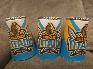 3 NRL Gold Coast Titans Neoprene Can Stubby Coolers - Jersey Football - Picture 1 of 4