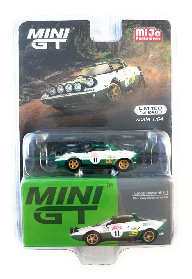 Mini GT Lancia Stratos HF #11 Winner "Rally Sanremo" (1975) 1/64 Model MGT00628
