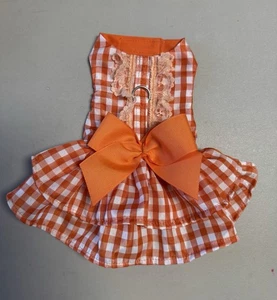 Hundekleidung Geschirr Kleid Doppel Rüschen mit Schleife & Spitze Größe: 5 XXS - Bild 1 von 1