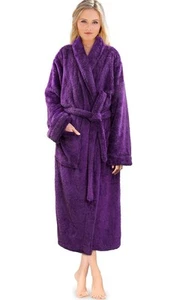 PAVILIA Women Hooded Plush Soft Robe | Fluffy Warm Fleece Sherpa Shaggy Bathrobe - Picture 1 of 2