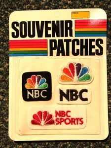 Vintage NBC Peacock NBC Sports Embroidered Patches ~ New on Cardback - Picture 1 of 3