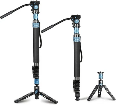 Sirui P-424FS Carbon Fiber Camera Monopod Kit, 66.3" with VA-5 Fluid Video Head - Image 1 of 4