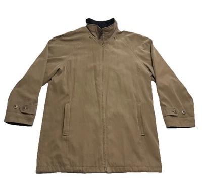 VTG London Fog Men's Tan Suede Jacket Lined Insulated Full Zip Flip Cuff Medium - Image 1 of 4