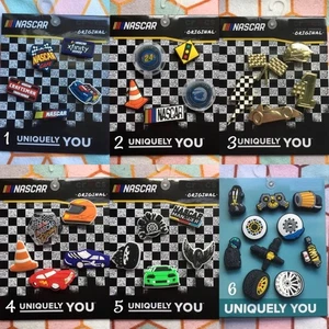 Crocs Handmade jibbitz 5-10pc Nascar Logo Racecar cars shoe charms Set - Picture 1 of 28