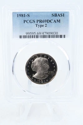 1981-S PCGS PR69DCAM Type 2 Susan B. Anthony Dollar Proof - Image 1 of 2