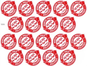 Christmas Gift Labels / Holiday (x18) Various Santa Mail Designs, vinyl stickers - Picture 1 of 6