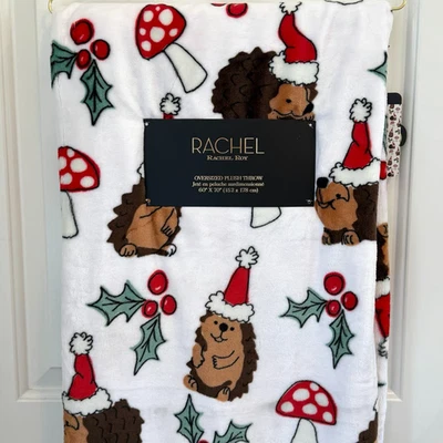 Manta decorativa de erizo y setas de Navidad Rachel Roy nueva con etiquetas Foto 1 de 4