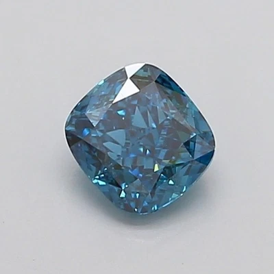 Cushion 1.21 Carat Fancy Vivid  Blue VS1 IGI loose lab grown diamond - Image 1 of 3