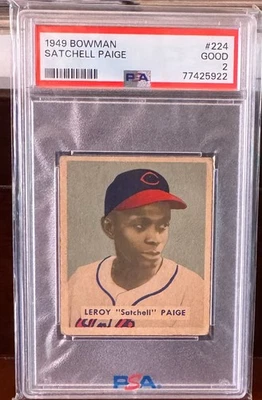 Bowman #224 1949 - Satchell Paige - **PSA 2 ++apelación visual** Foto 1 de 2