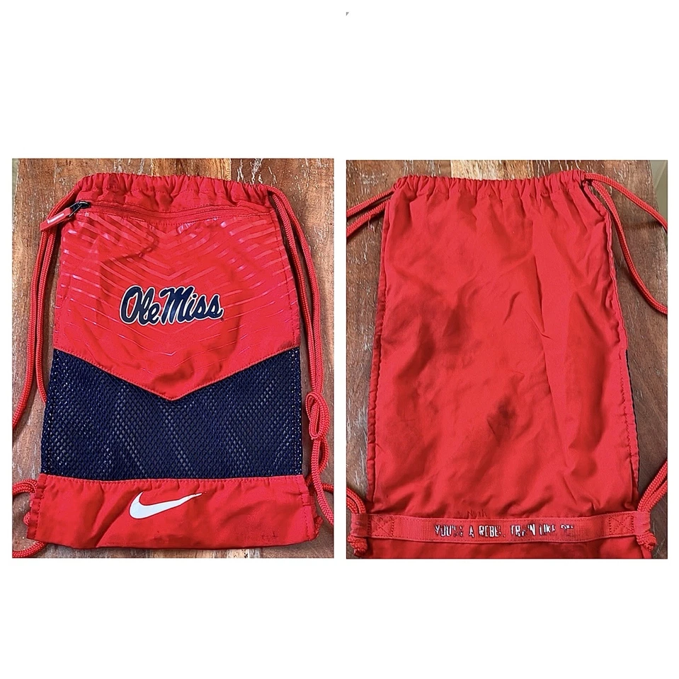 ole miss baseball Football Nike Team Issued Basketball Drawstring Bag Backpack - Image 1 of 1