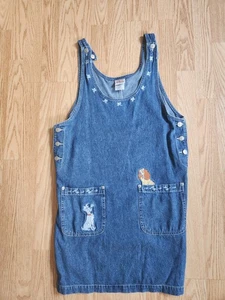 Vestido de mezclilla sin mangas bordado sin mangas de Disney Lady and the Tramp talla S - Imagen 1 de 7
