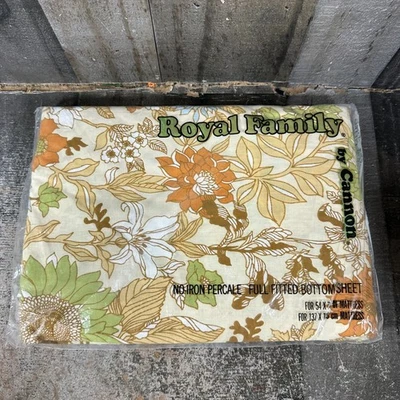 Sábana bajera vintage Cannon Royal Family percal sin hierro totalmente ajustada NUEVA Foto 1 de 4