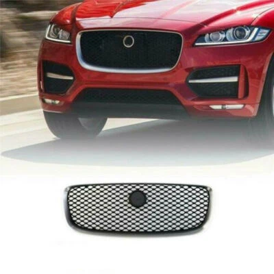 GLOSS BLACK CHROME SURROUND Front Grille Fits For Jaguar F-PACE F pace 2016-2024 - Image 1 of 3