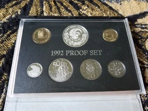 New Zealand 1992 Proof Set - No Outer Box - Silver $5 Decimal Currency - COA - Picture 1 of 8