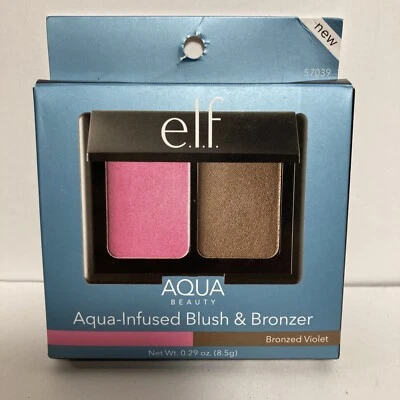 e.l.f. Aqua Beauty Blush & Bronzer, Bronzed Violet 57039 with mirror - Image 1 of 2
