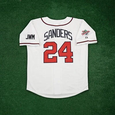 Camiseta blanca local de los Atlanta Braves de la Serie Mundial 1991 de Deion Sanders Foto 1 de 4