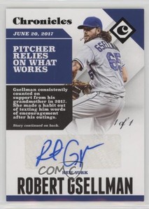 2017 Panini Chronicles Auto Black 1/1 Robert Gsellman #CA-RG Rookie Auto RC c6t