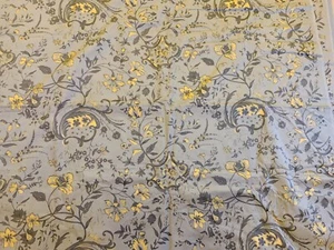 Tela de serigrafía vintage de mediados de siglo de vid floral oro negro gris 4+ yardas - Imagen 1 de 7