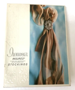 Vintage IRONWEAR Nude Heel White Foam 3 Pair Stockings Thigh High Med 8.5-9 - Picture 1 of 10