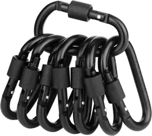 Locking Carabiner Clip  Caribeaner Clips D Ring Spring Snap Key Chain Hook 3 NEW - Picture 1 of 12