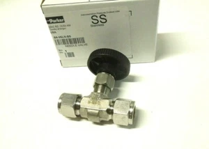  PARKER 8A-V6LN-SS 1/2" O.D. TUBE CONNECTION NEEDLE VALVE 316 SS 5000 PSI  - Picture 1 of 3