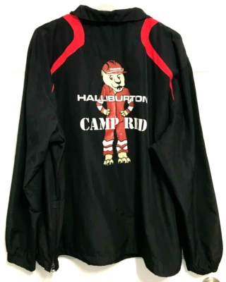 HALLIBURTON Camp Red Men Black Long Sleeve Zip Golf Pullover Jacket XL Sport-Tek - Image 1 of 4