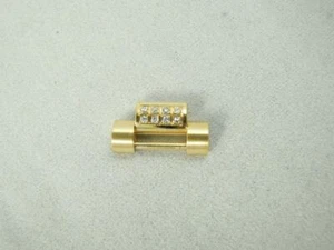 Custom 18K Gold Watch Diamonds Link 17mm For Rolex Mid Size Diamond 68278 - Picture 1 of 6