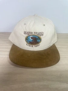 NOS Vintage Beaver Brand Hats Since 1860 Brown Adjustable Baseball Cap - Picture 1 of 7