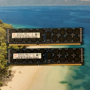 LOT OF 2 HYNIX REG SERVER RAM 2x8GB 2Rx4 PC3 - 12800R HMT31GR7CFR4C - PB T8 AE - Picture 1 of 3