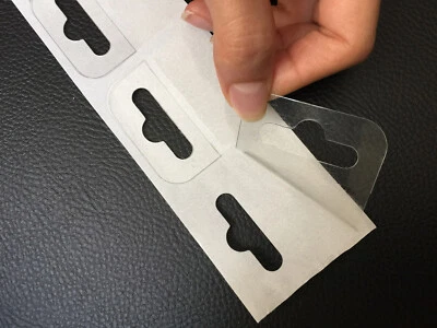 NONAME 1000 Hang Tabs Self Adhesive Clear Sticky Plastic Hanger EuroHook 5x5cm Flexible