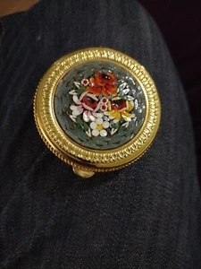 Vintage Italian Micro Mosaic Compact Box Case - Picture 1 of 10