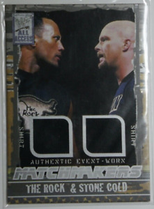 WWF All Access THE ROCK STONE COLD Relic event-worn Matchmakers Fleer Rare WWE