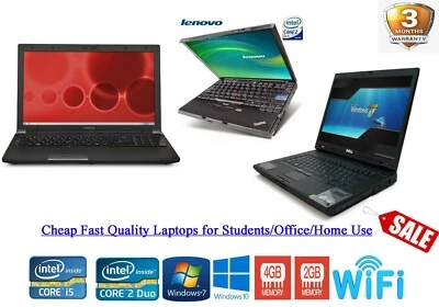 Cheap Fast LAPTOP Intel Core i3 i5 128GB / 256GB SSD 4GB/8GB RAM WIFI WINDOWS 10 - Image 1 of 2