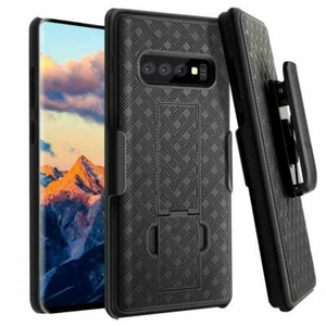 For Samsung Galaxy S10 - Black Holster Swivel Belt Clip Hard Slim Case Cover - Picture 1 of 5