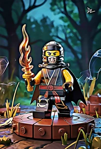 Scorpion "The Minifigure" Mortal Kombat Original Pop Art Print - 13 x 19 Poster - Picture 1 of 1
