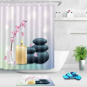 Light A Candle Waterproof Bath Polyester Shower Curtain Liner Water Resistant - Imagen 1 de 8