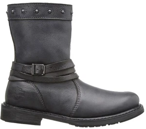 Harley-Davidson Damen Mandy D83659 Schiefergrau Verstellbarer Riemen Biker Boots - Bild 1 von 6