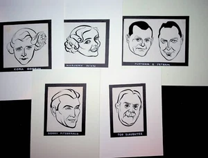 6-Orig. John Musgrave-Wood Pen & Ink Caricatures-Daily Mail-1930's Entertainers - Picture 1 of 2