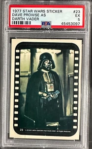 1977 STAR WARS STICKERS #23 DAVE PROWSE AS DARTH VADER PSA 5 EX - Picture 1 of 2