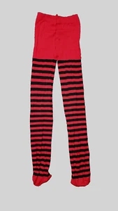 Vintage Girls Black and Red Stripes Tights For Girls 6-7y - Picture 1 of 4